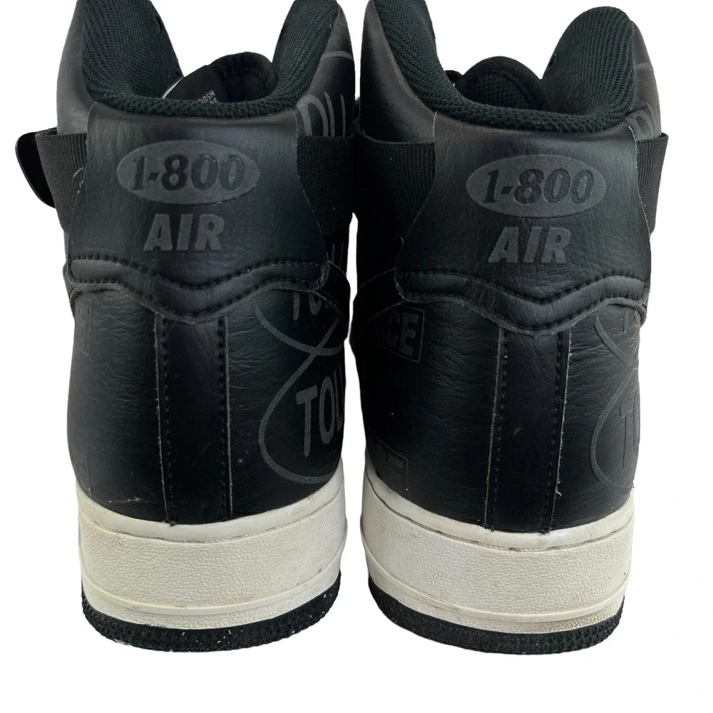 Nike Air Force‎ 1 High 07 Mens 11.5 Black Toll Free 1-800 Graphic Sneakers